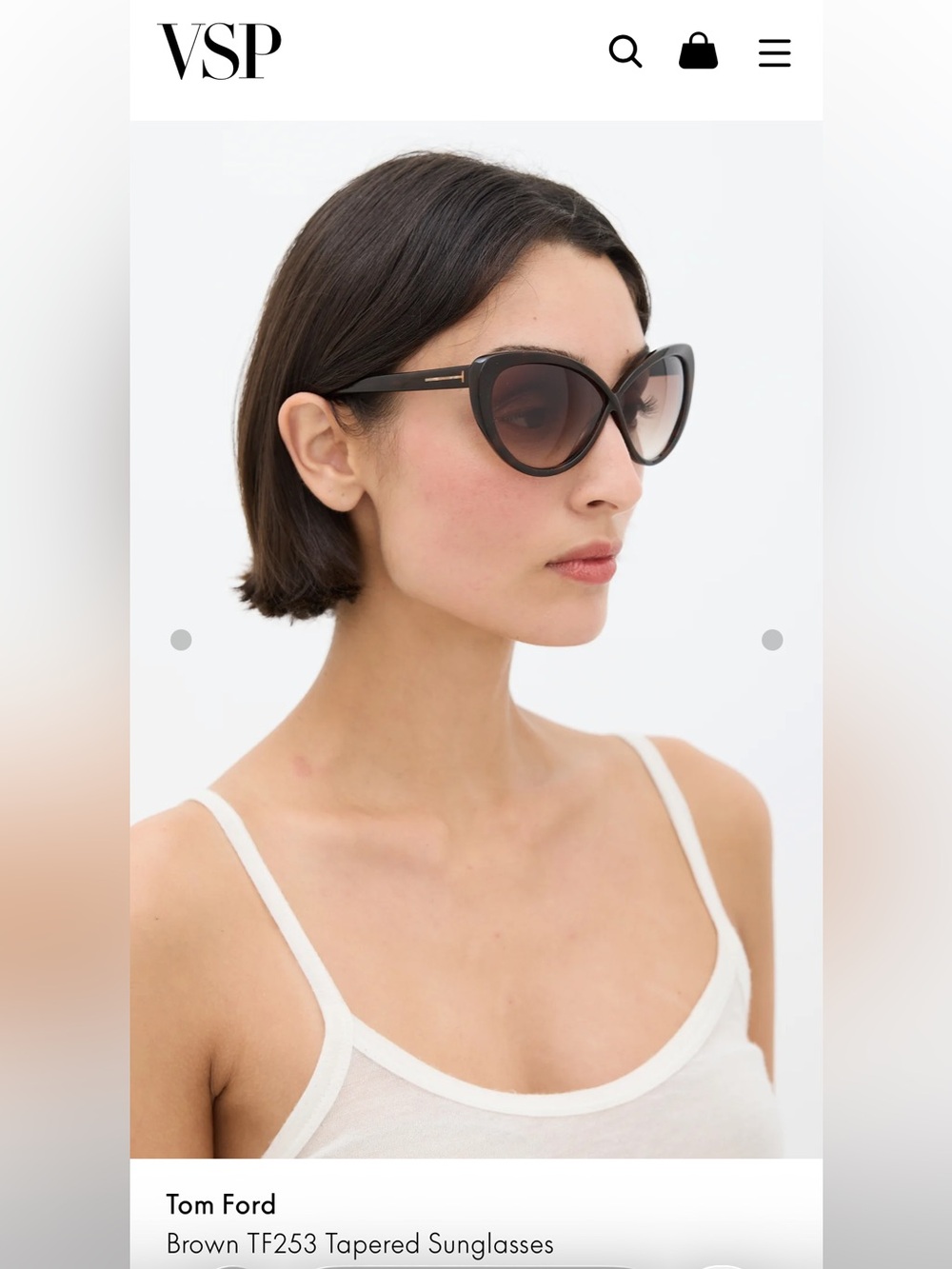 Tom Ford Women's Cat-Eye Sunglasses - Dark Brown Gradient with Gold Temples - Picture 2 of 5